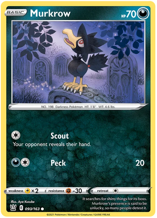 Murkrow [Reverse Holo] (093/163) - Battle Styles