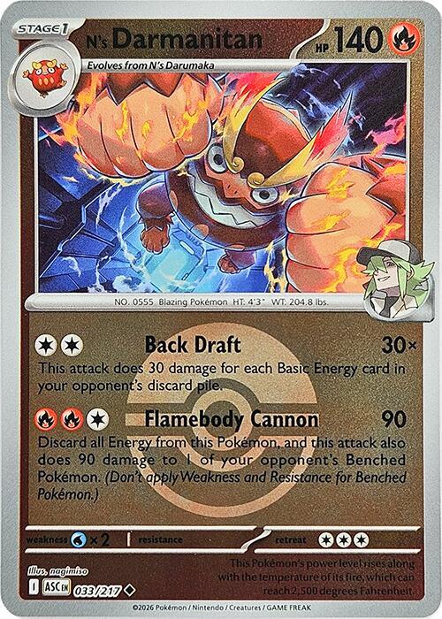 N's Darmanitan Ball Reverse Holo (033/217) - Ascended Heroes