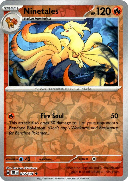 Ninetales Reverse Holo (017/191) - Surging Sparks