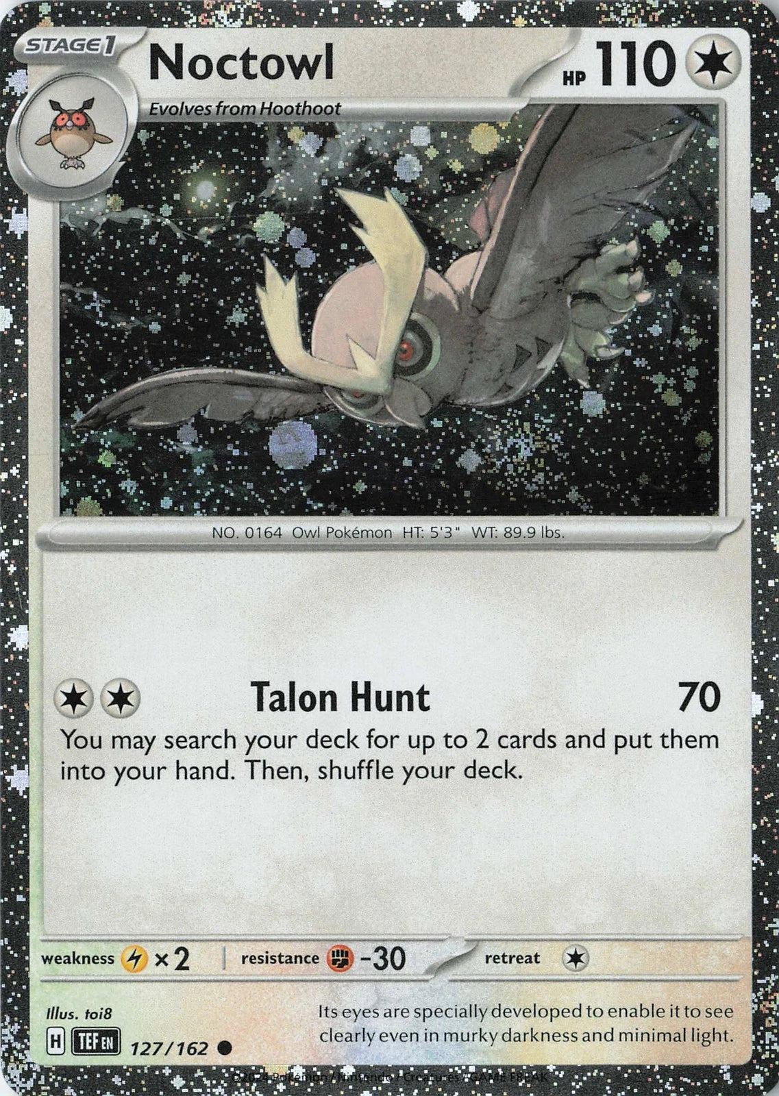 Noctowl Cosmos Holo (127/162) - Temporal Forces