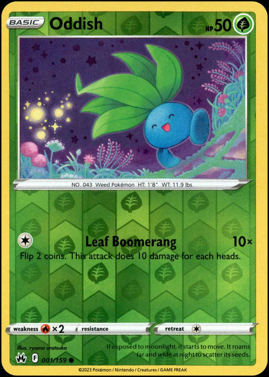 Oddish Reverse Holo (001/159) - Crown Zenith