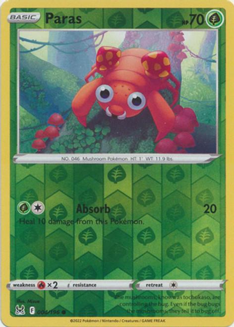 Paras Reverse Holo (004/196) - Lost Origin