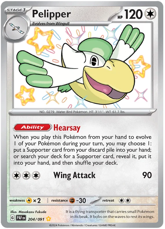 Pelipper (204/091) Shiny Rare - Paldean Fates