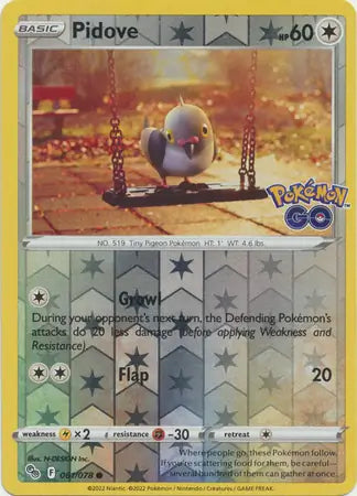 Pidove Reverse Holo (061/078) - Pokémon Go