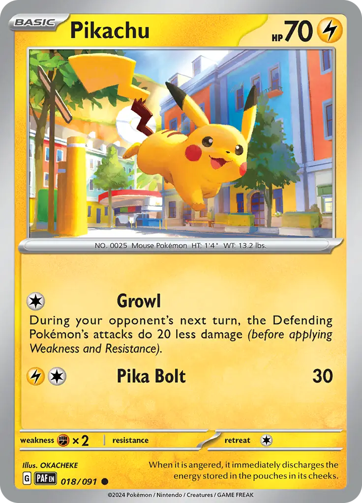 Pikachu [Reverse Holo] (018/091) - Paldean Fates