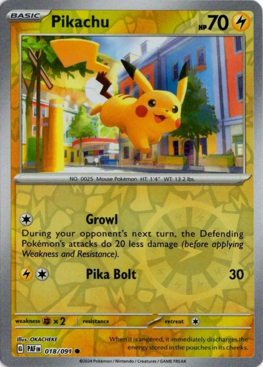 Pikachu Reverse Holo (018/091) - Paldean Fates