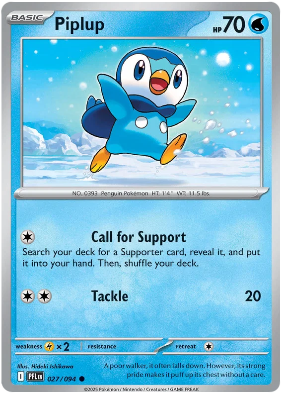 Piplup [Reverse Holo] (027/094) - Phantasmal Flames