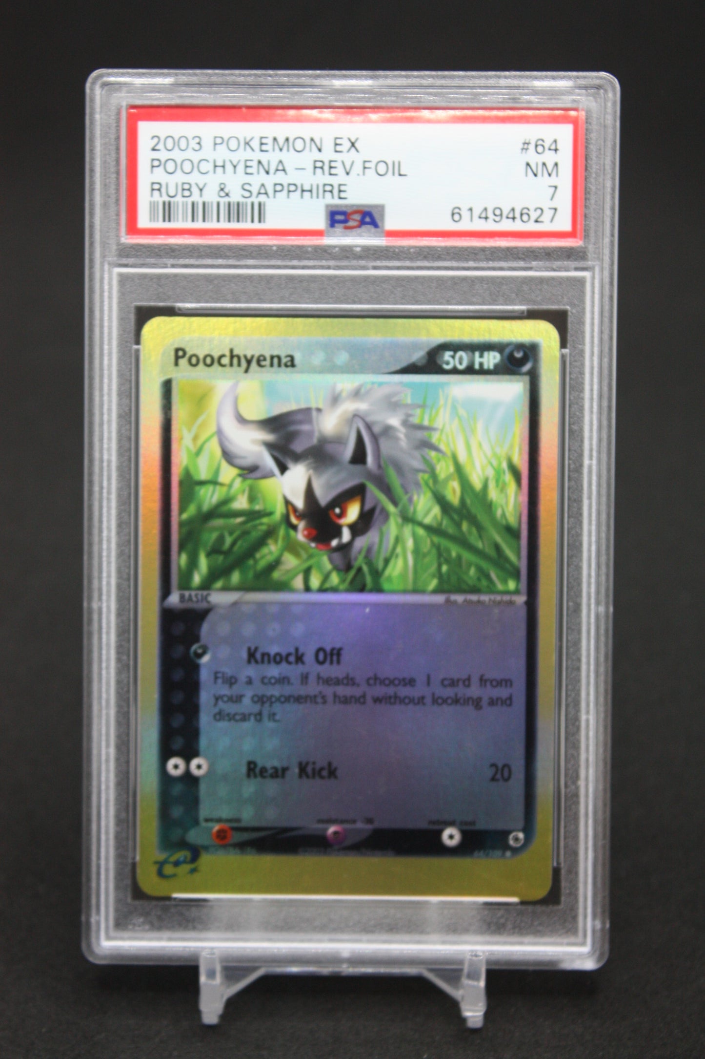 Poochyena [Reverse Holo] #64 - EX Ruby & Sapphire - PSA 7
