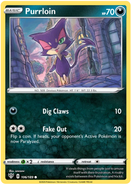 Purrloin (106/189) - Darkness Ablaze