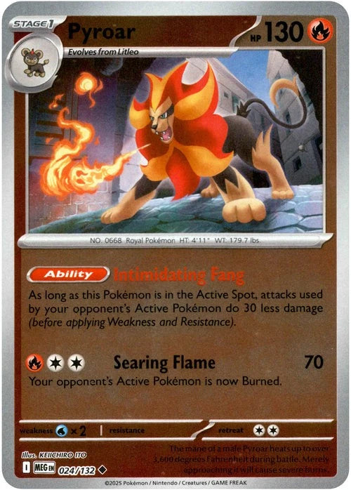 Pyroar Reverse Holo (024/132) - Mega Evolution