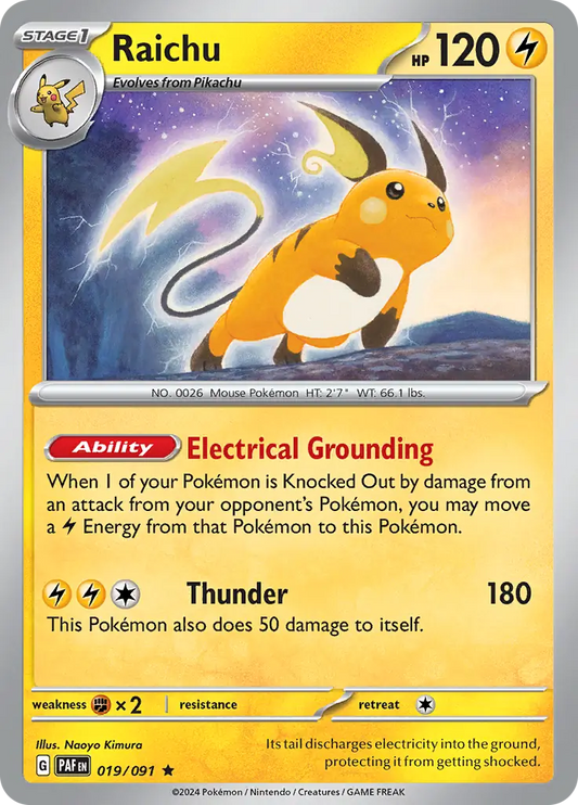 Raichu Holo (019/091) - Paldean Fates