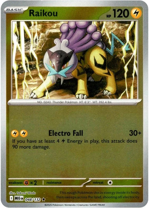 Raikou Reverse Holo (048/132) - Mega Evolution