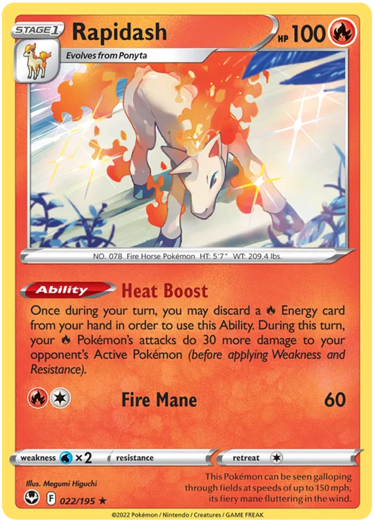 Rapidash [Reverse Holo] (022/195) - Silver Tempest