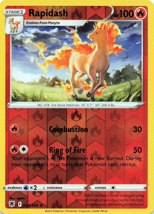 Rapidash Reverse Holo (022/189) - Astral Radiance