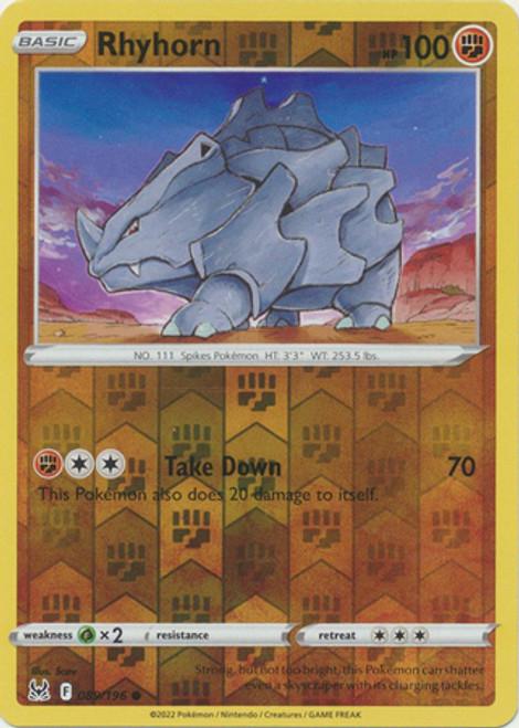 Rhyhorn Reverse Holo (089/196) - Lost Origin