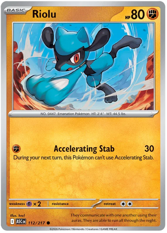 Riolu [Ball Reverse Holo] (112/217) - Ascended Heroes