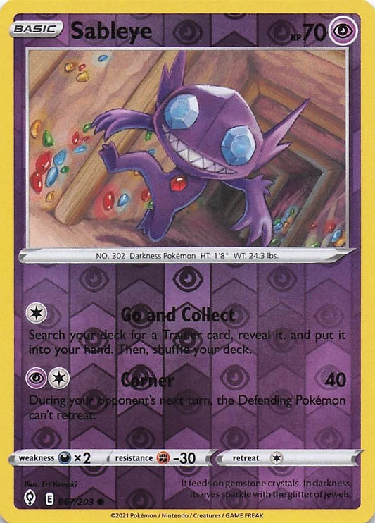 Sableye Reverse Holo (067/203) - Evolving Skies
