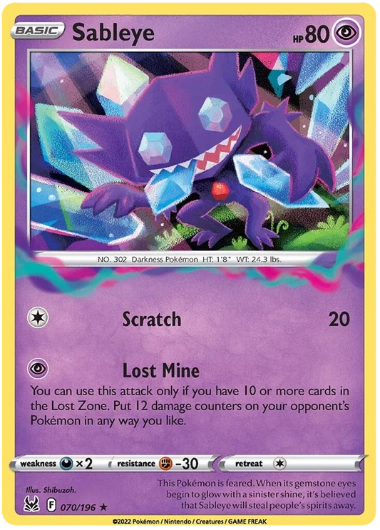 Sableye [Reverse Holo] (070/196) - Lost Origin