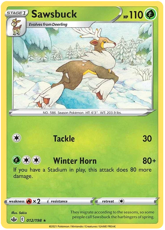 Sawsbuck [Reverse Holo] (012/198) - Chilling Reign