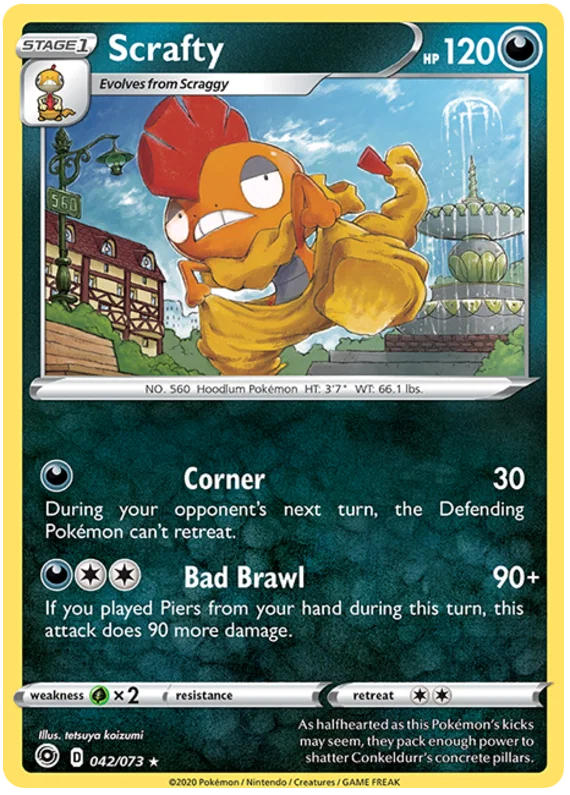 Scrafty [Reverse Holo] (042/073) - Champion's Path