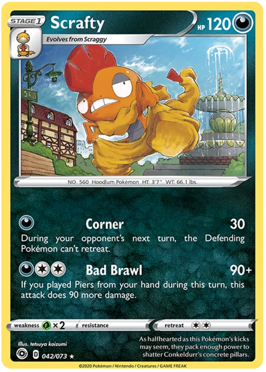 Scrafty [Reverse Holo] (042/073) - Champion's Path