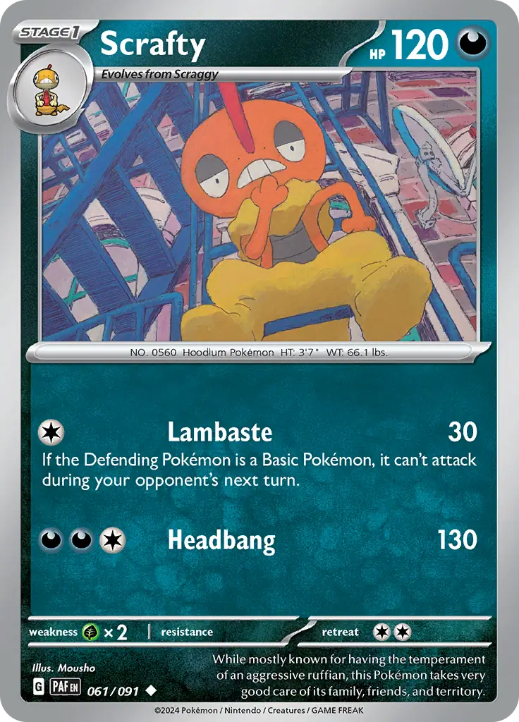 Scrafty (061/091) - Paldean Fates