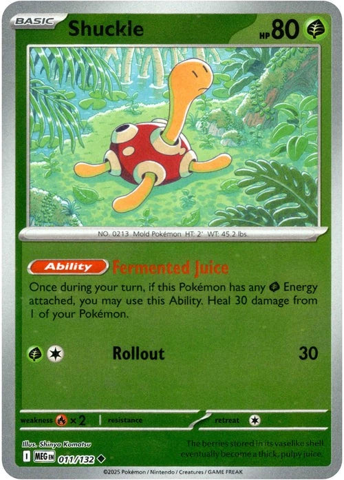 Shuckle Reverse Holo (011/132) - Mega Evolution