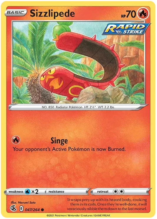 Sizzlipede [Reverse Holo] (047/264) - Fusion Strike