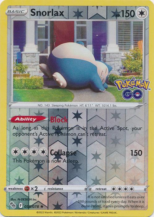 Snorlax Reverse Holo (055/078) - Pokémon Go