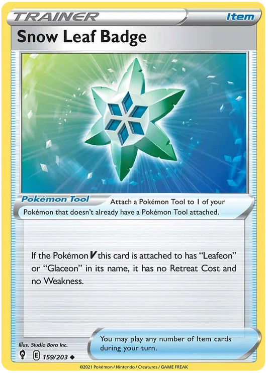 Snow Leaf Badge (159/203) - Evolving Skies