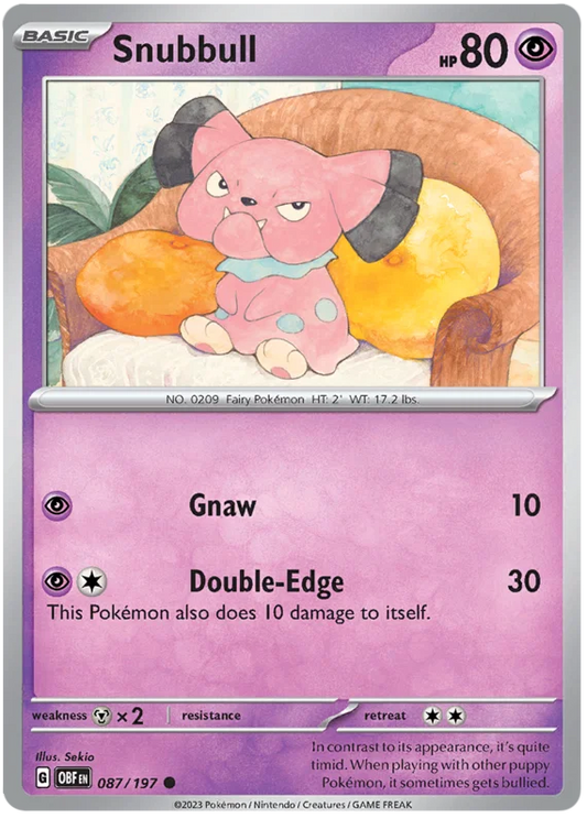 Snubbull [Reverse Holo] (087/197) - Obsidian Flames