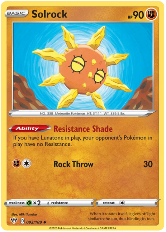 Solrock (092/189) - Darkness Ablaze