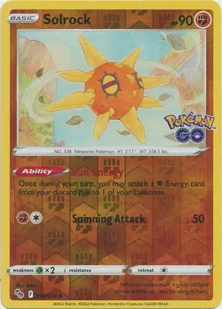 Solrock Reverse Holo (039/078) - Pokémon Go