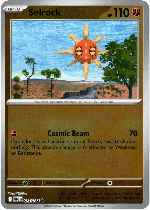 Solrock Reverse Holo (075/132) - Mega Evolution