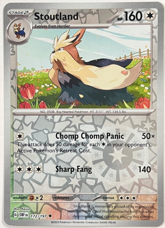 Stoutland Reverse Holo (172/197) - Obsidian Flames