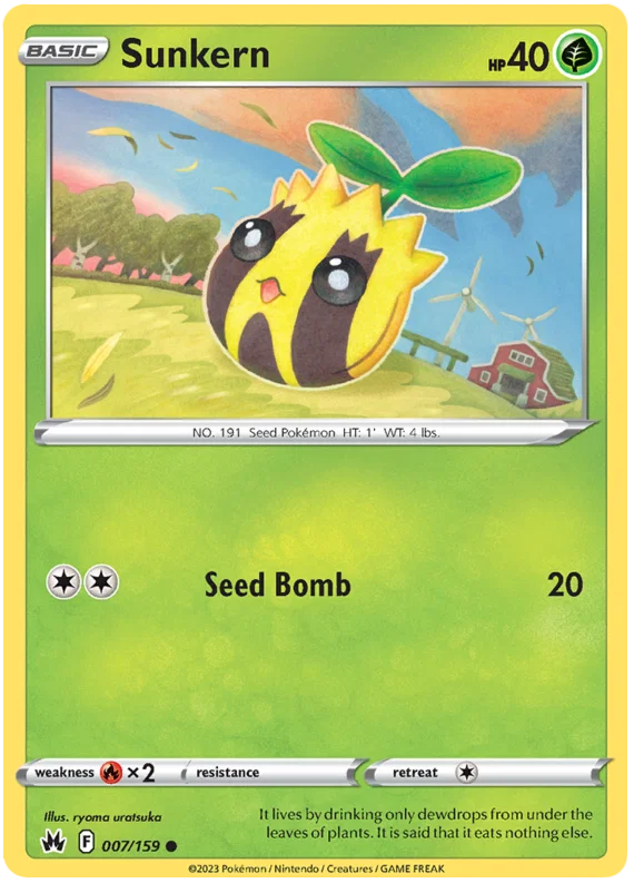 Sunkern [Reverse Holo] (007/159) - Crown Zenith