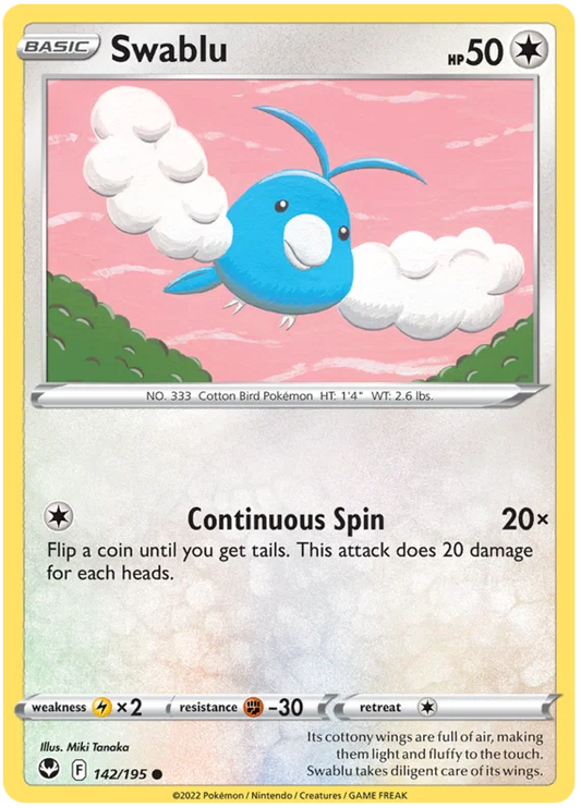 Swablu [Reverse Holo] (142/195) - Silver Tempest