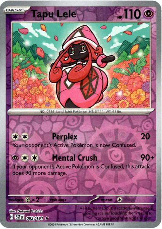 Tapu Lele Reverse Holo (092/191) - Surging Sparks