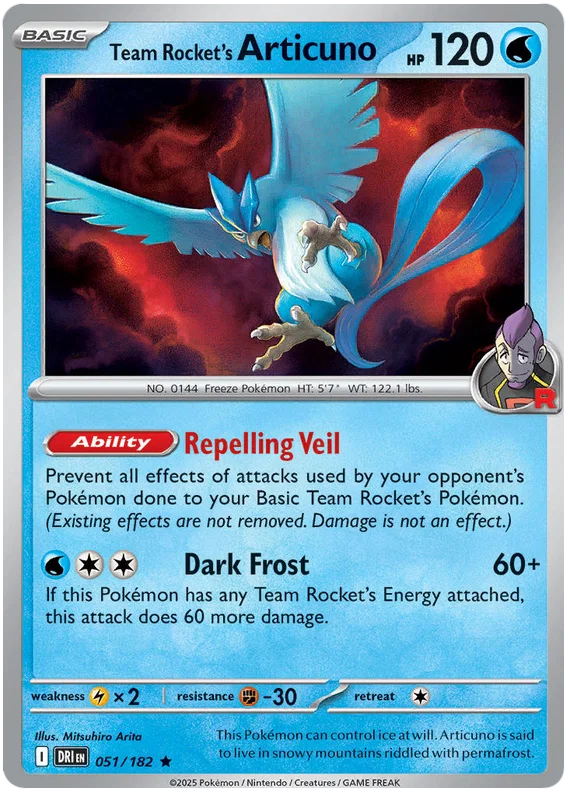 Team Rocket's Articuno Holo (051/182) - Destined Rivals