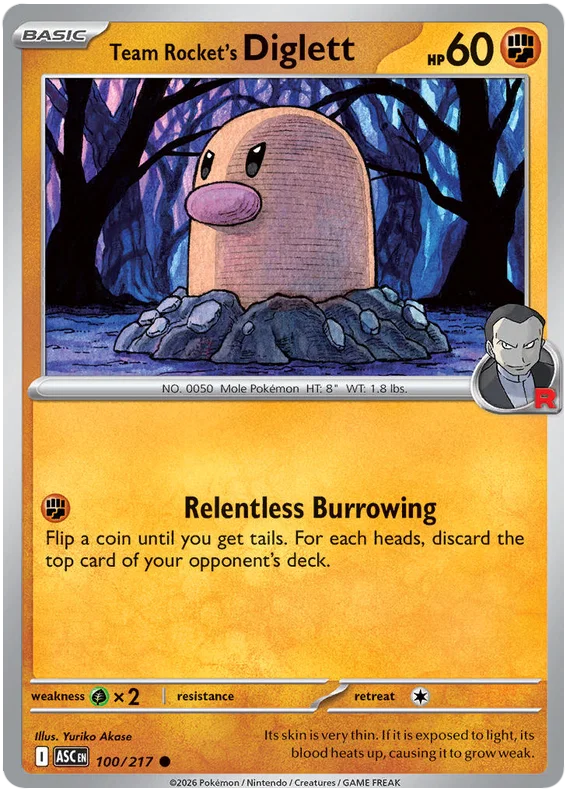 Team Rocket's Diglett (100/217) - Ascended Heroes