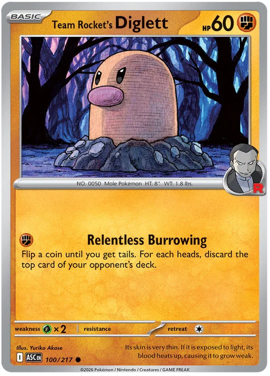 Team Rocket's Diglett (100/217) - Ascended Heroes