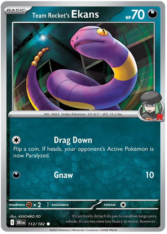 Team Rocket's Ekans [Reverse Holo] (112/182) - Destined Rivals