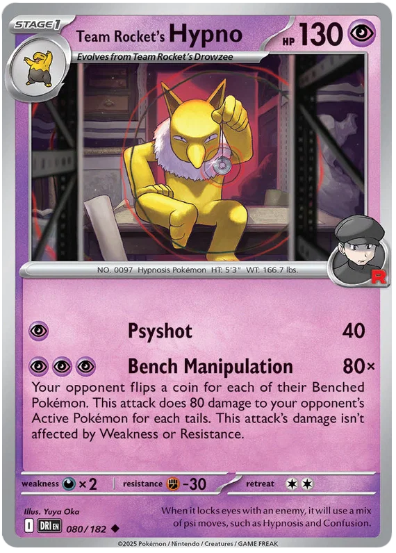 Team Rocket's Hypno (080/182) - Destined Rivals