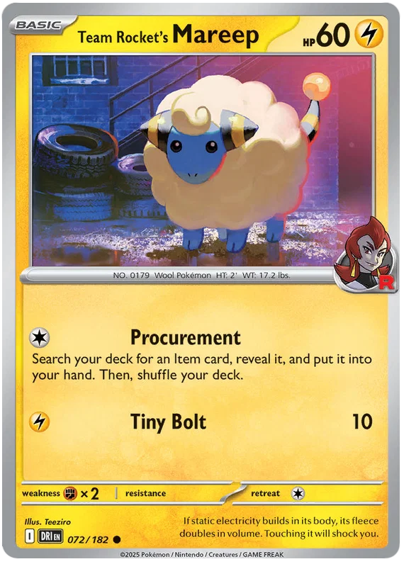 Team Rocket's Mareep (072/182) - Destined Rivals