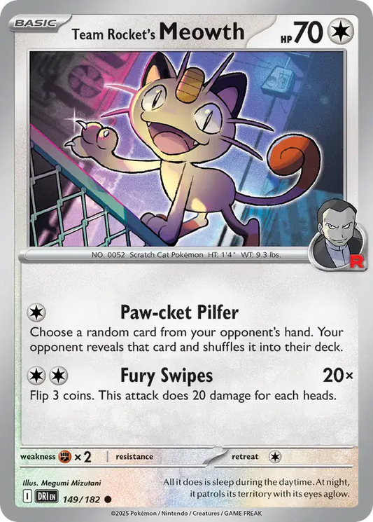 Team Rocket's Meowth (149/182) - Destined Rivals