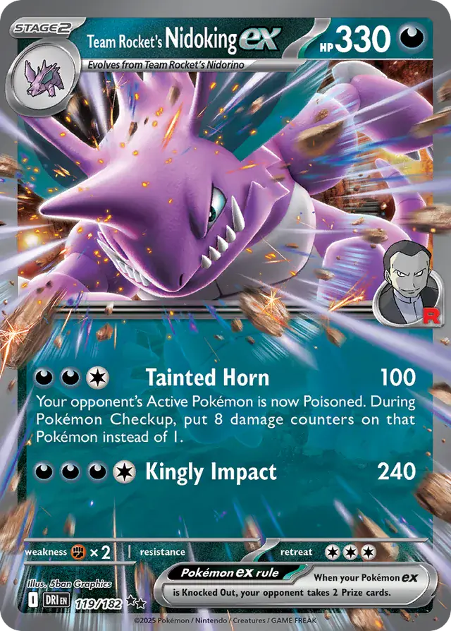 Team Rocket's Nidoking ex (119/182) - Destined Rivals