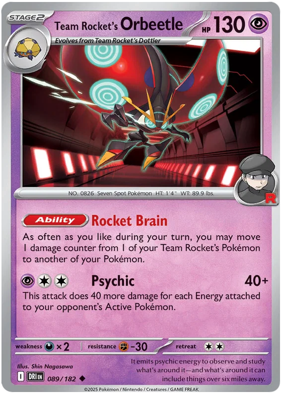 Team Rocket's Orbeetle [Reverse Holo] (089/182) - Destined Rivals