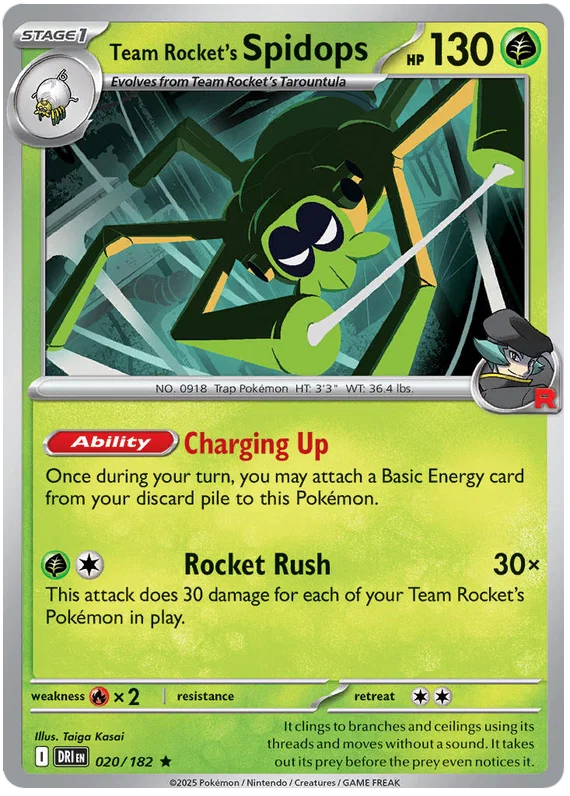 Team Rocket's Spidops Holo (020/182) - Destined Rivals