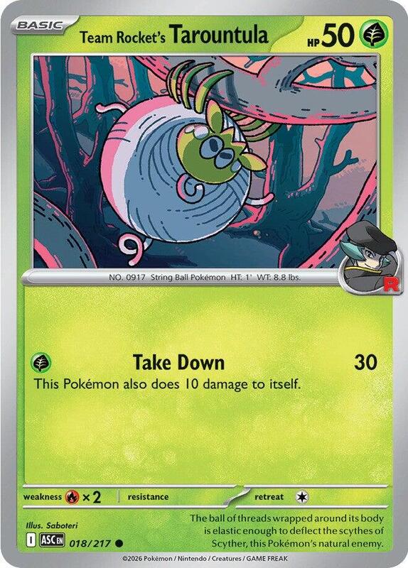 Team Rocket's Tarountula [Reverse Holo] (019/182) - Destined Rivals