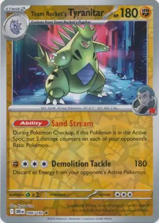 Team Rocket's Tyranitar Reverse Holo (096/182) - Destined Rivals